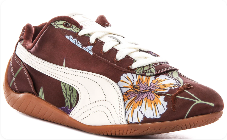 Puma Speedcat OG 'Botanical/Burgundy' – Floral Print Leather Gum Sole Low-Top Sneakers