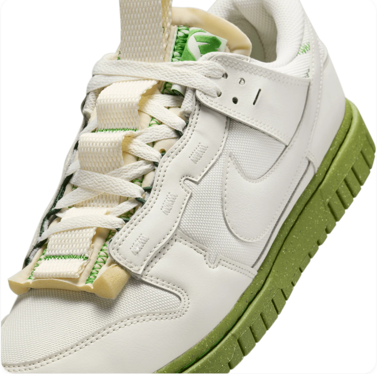 Nike Dunk Low 'Olive Aura' – Sail/Olive Green Deconstructed Low-Top Sneakers