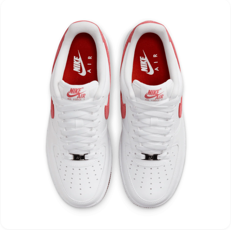 Nike Air Force 1 '07 'White/Cedar' – White & Cedar Red Low-Top Sneakers