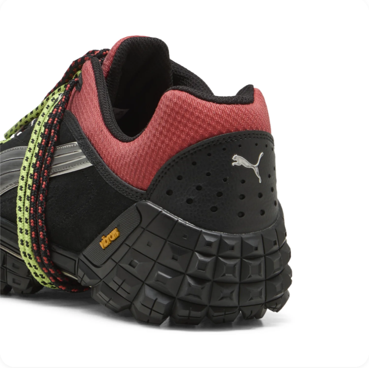 Puma Velophasis x Vibram 'Black/Dark Red' – Trail-Inspired Chunky Sneakers