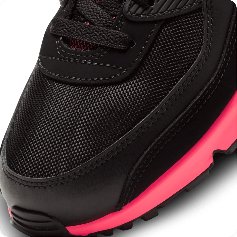 Nike Air Max 90 'Black/Racer Pink' – Black & Pink Low-Top Sneakers