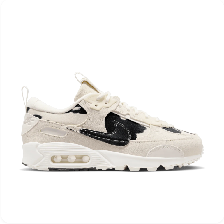 Nike Air Max 90 Futura 'Cow Print' – Sail/Black Patent Cow Print Low-Top Sneakers