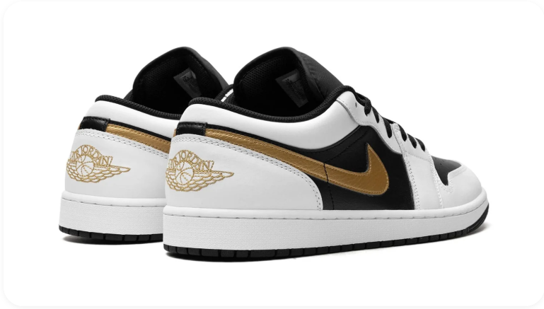 Air Jordan 1 Low 'White/Shadow Grey/Black/Metallic Gold'