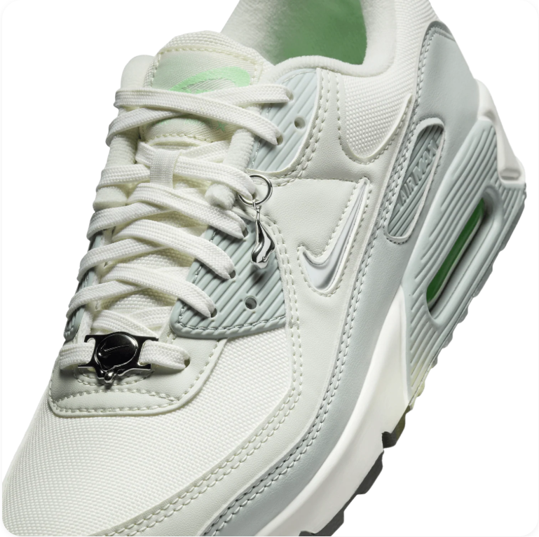Nike Air Max 90 SE 'Summit White/Lime Blast' – White/Grey/Green Special Edition Low-Top Sneakers