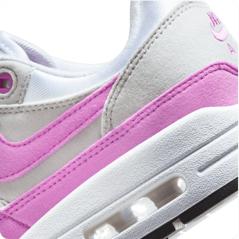 Nike Air Max 1 'Fuchsia Dream' – White/Grey/Fuchsia Low-Top Sneakers