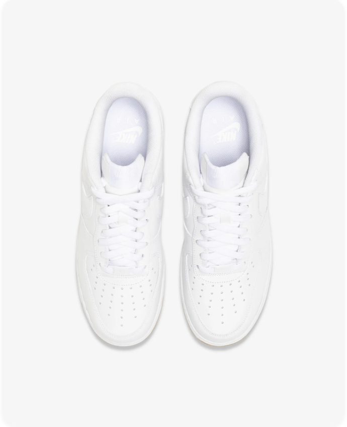 Nike Air Force 1 Low '07 'White Gum' – White Leather Low-Top Sneakers with Gum Sole